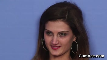 Stunning Model Swallows Every Drop of Love!