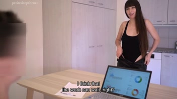 Work Ignored for Hot, Intense Blowjob Action!