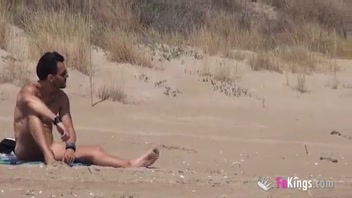 Sol's Wild Beach Hook-Up with Voyeurs Watching!