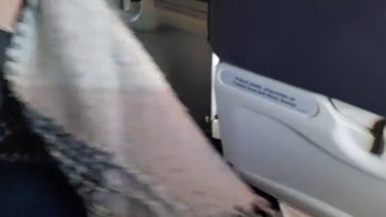 Daring PUBLIC AIRPLANE Handjob & Blowjob - Bella Mur!